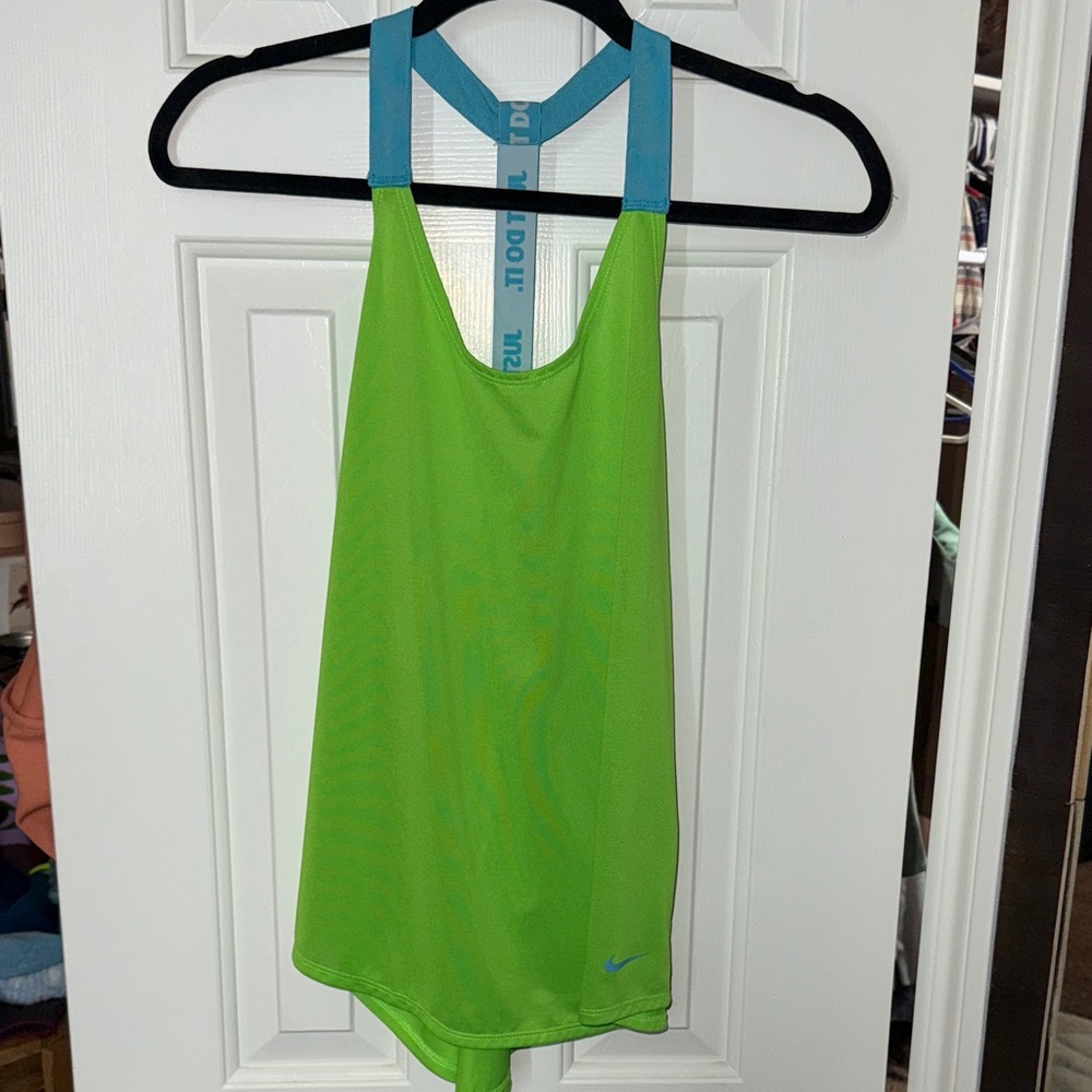 Nike Lime Green Tank with Sky Blue Straps